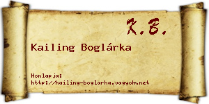 Kailing Boglárka névjegykártya