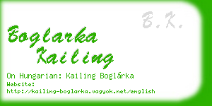 boglarka kailing business card